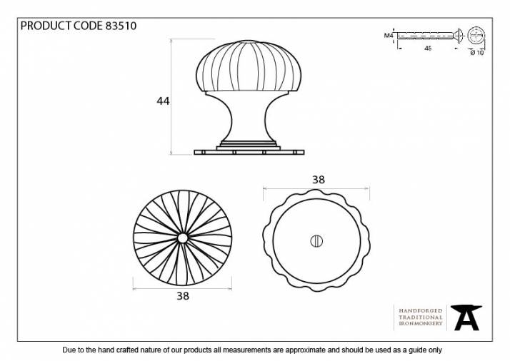 Natural Smooth Flower Cabinet Knob - Large Image 3