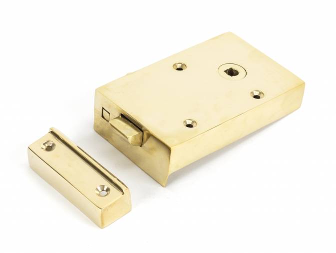 Polished Brass Right Hand Bathroom Latch Image 1