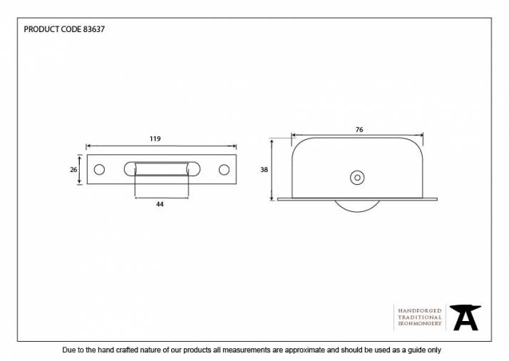 Black Square Ended Sash Pulley 75kg Image 2