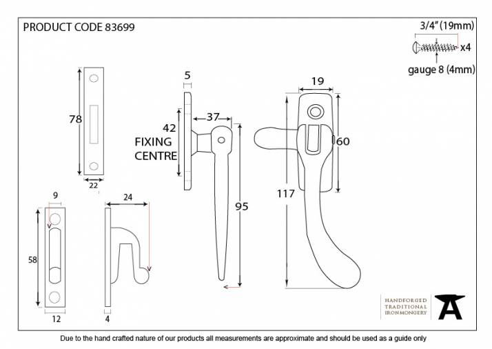 Black Peardrop Fastener Image 5