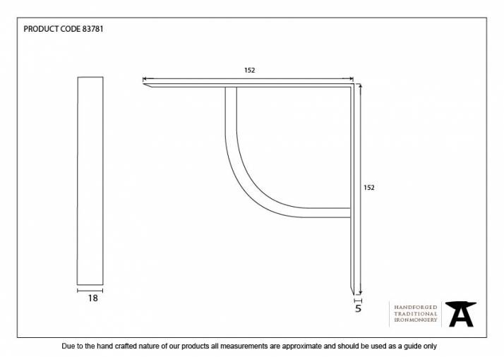 Beeswax 6'' x 6'' Plain Shelf Bracket Image 2