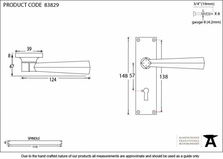 Polished Brass Straight Lever Lock Set Image 3