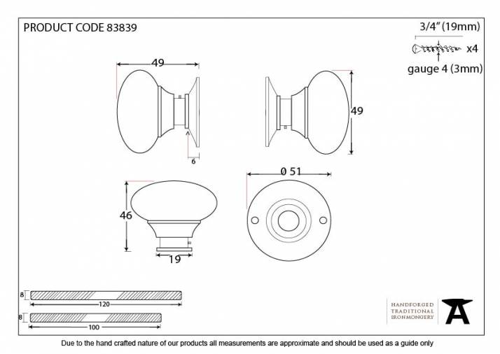 Polished Nickel Mushroom Mortice/Rim Knob Set Image 4