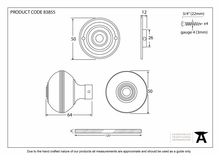 Polished Nickel 50mm Prestbury Mortice/Rim Knob Set Image 2