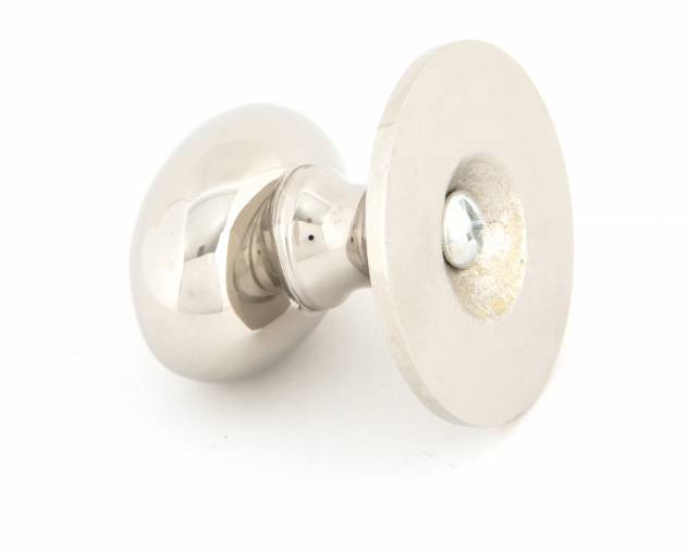 Polished Nickel Oval Cabinet Knob 40mm Image 2