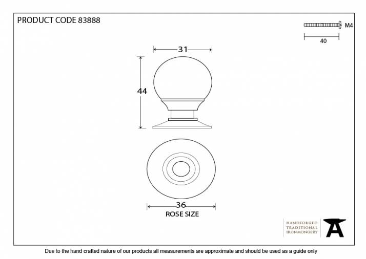 Polished Nickel Ball Cabinet Knob 31mm Image 3