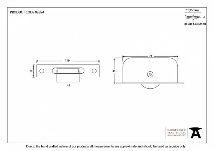 Polished Chrome Square Ended Sash Pulley 75kg Image 3