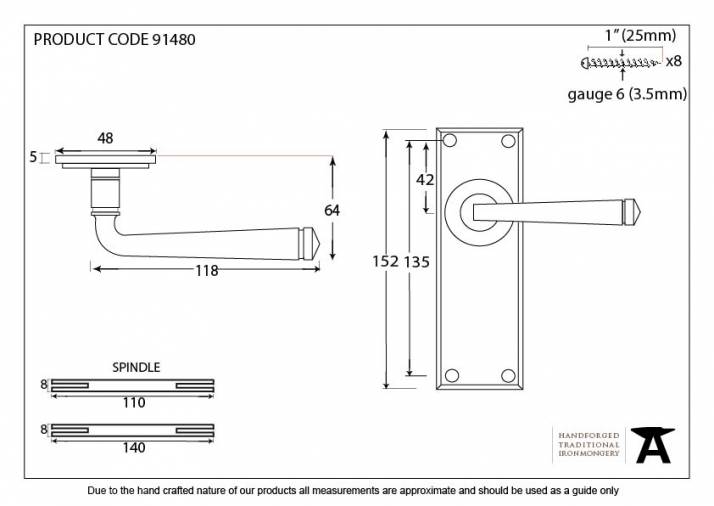 External Beeswax Avon Lever Latch Set Image 4