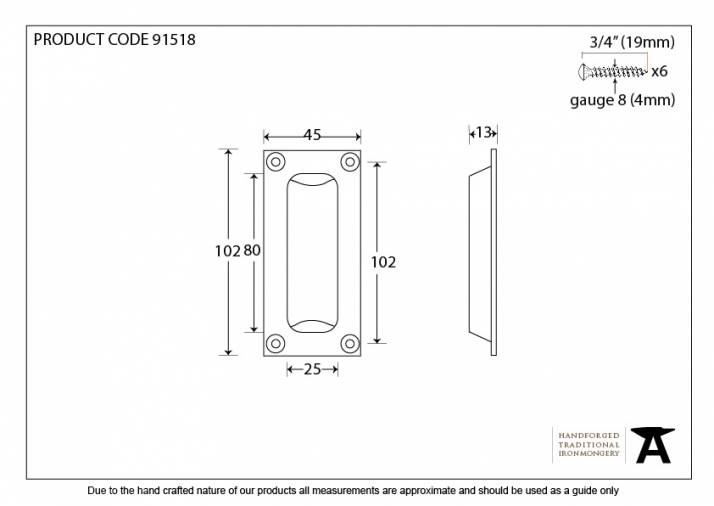 Anvil 91518 Aged Brass Flush Handle Image 2