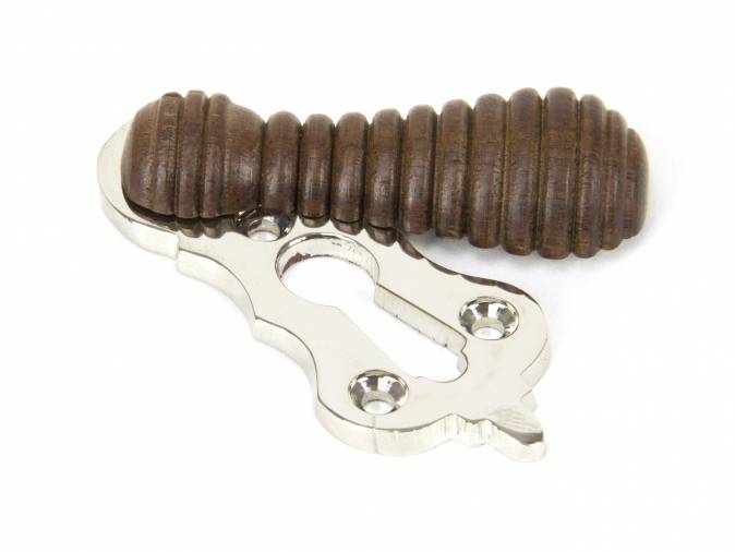 Rosewood & Polished Nickel Beehive Escutcheon Image 1