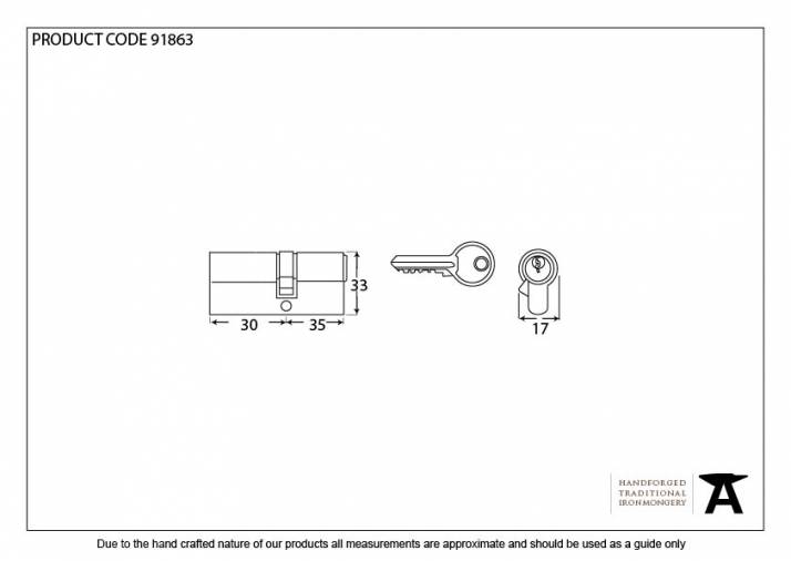 Black 30/35 6pin Euro Cylinder KA Image 2