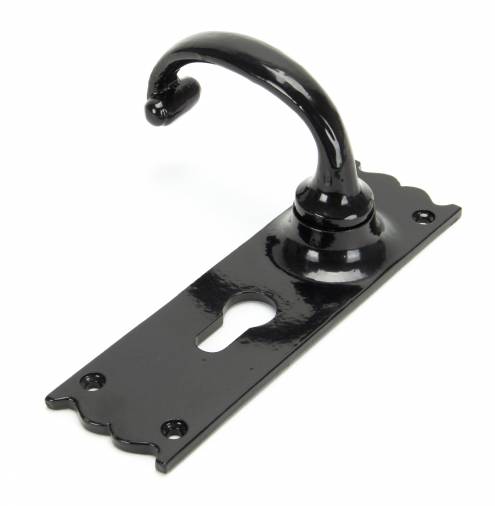 Black Cottage Lever Euro Lock Set Image 2