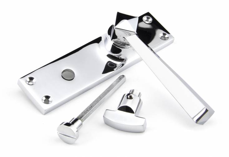 Polished Chrome Straight Lever Bathroom Set Image 2