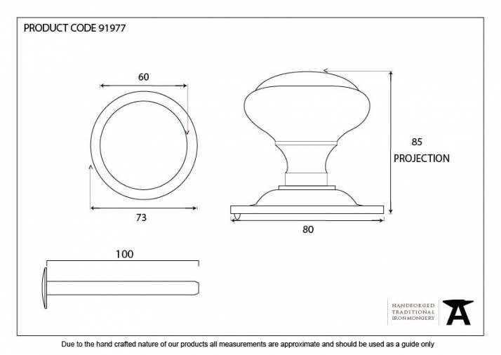 Polished Brass Round Centre Door Knob Image 4