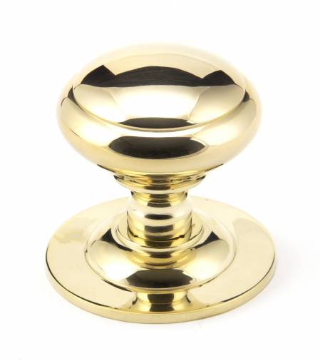 Polished Brass Round Centre Door Knob Image 1