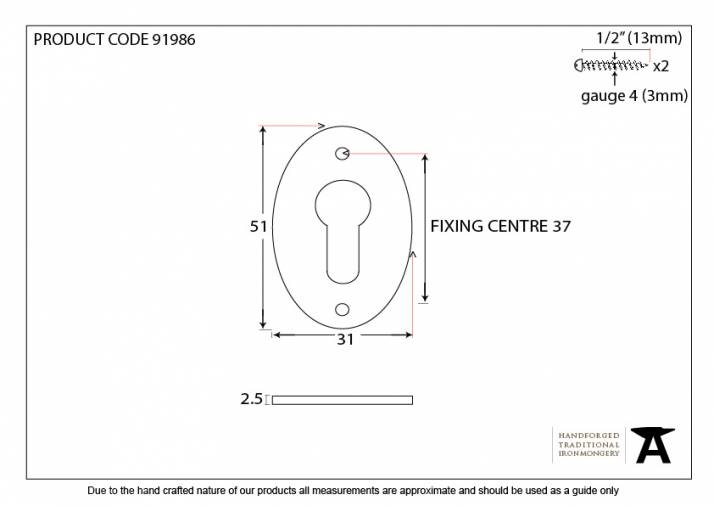 Satin Chrome Oval Euro Escutcheon Image 2