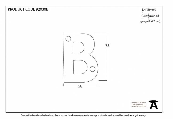 Aged Bronze Letter B Image 2