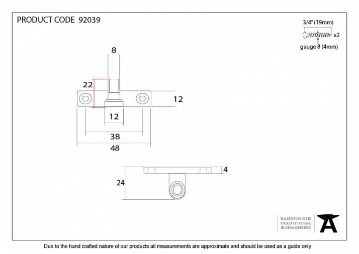 Polished Nickel Cranked Stay Pin Image 2