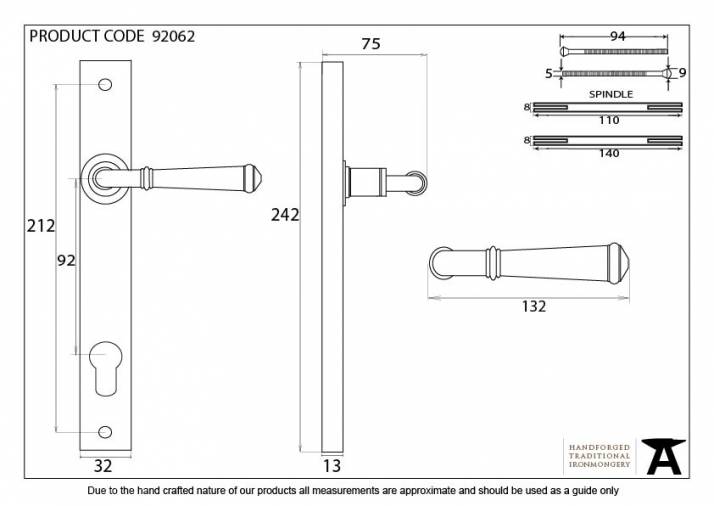 Pewter Regency Slimline Lever Espag. Lock Set Image 8