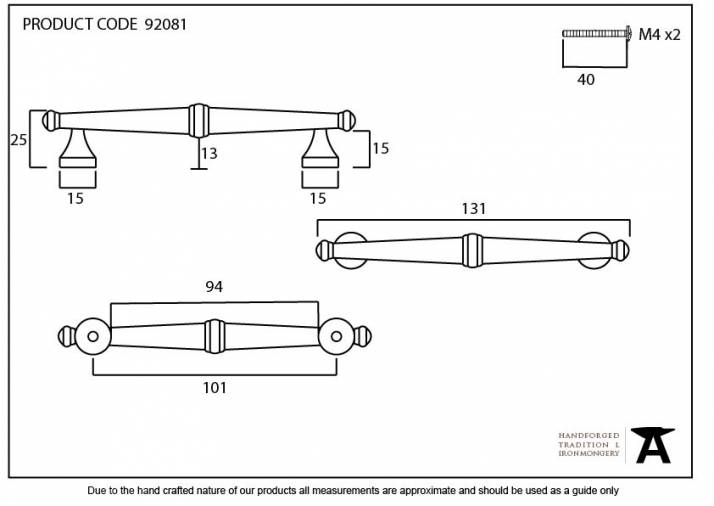 Black Regency Pull Handle - Small Image 4